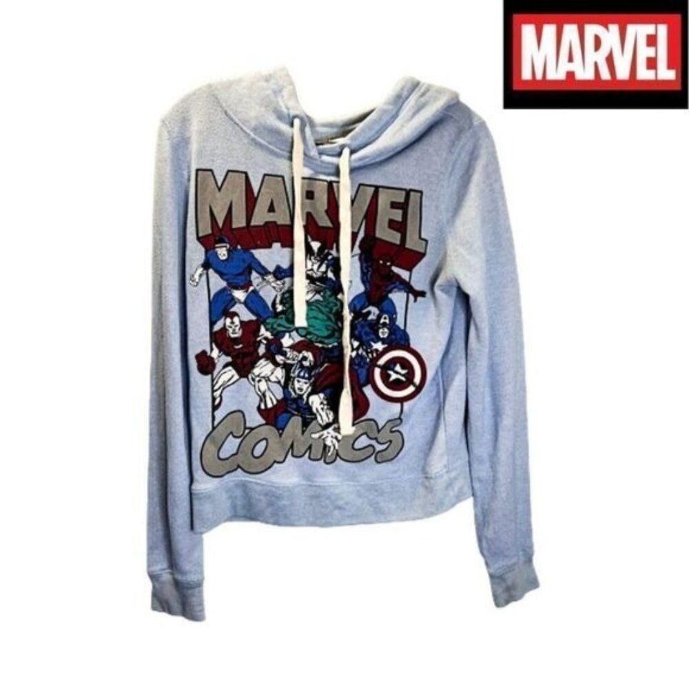 Marvel Avengers Team Retro Comic Vintage‎ Graphic Drawstring Pullover Hooded